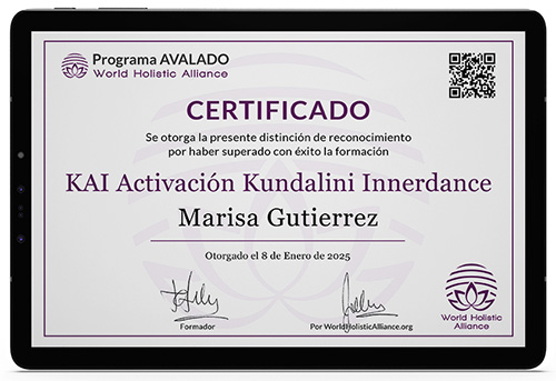 Certificado oficial KAI avalado por la World Holistic Alliance